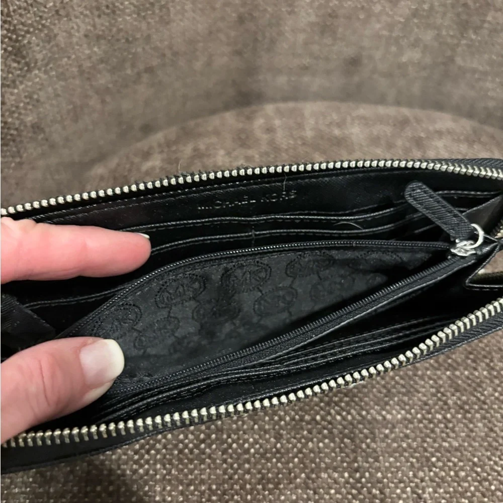 Michael Kors Black Leather Women's Wallet Bag - slightly used